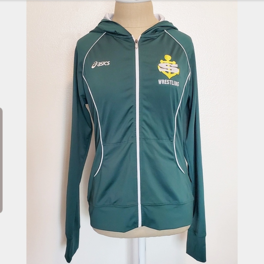 🏃🏽‍♀️Asics Green Wrestling Zip Up Jacket🏃🏽‍♀️